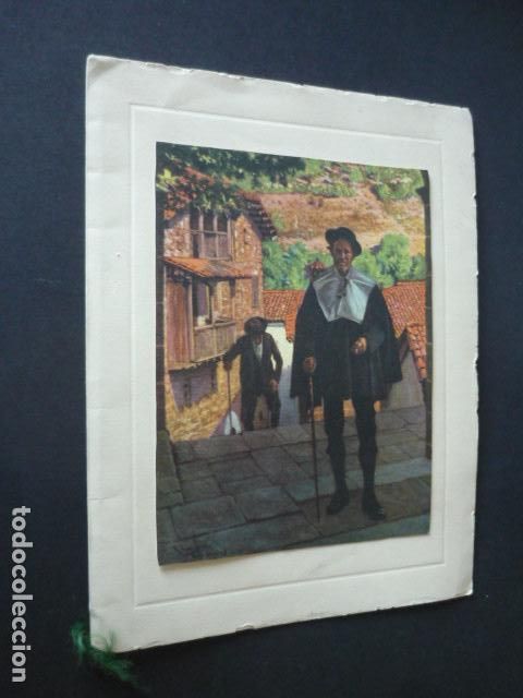 Sammelleidenschaft Papier: EL ALCALDE DE RONCAL NAVARRA CUADRO DE RICARDO LOPEZ CABRERA LAMINA EN TARJETA DIPTICA 18 X 12 CM