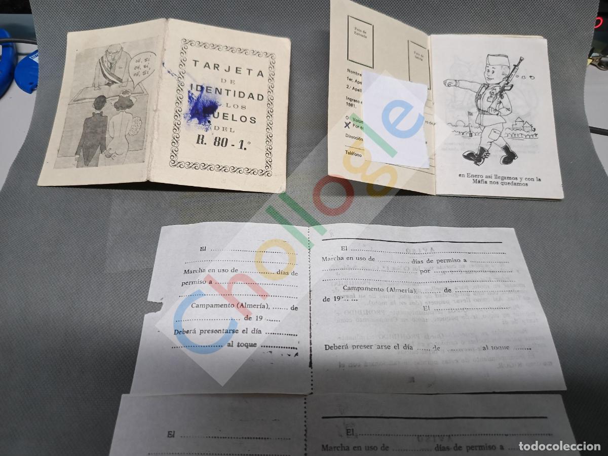 Coleccionismo: Tarjeta recluta reemplazo 80 - 1 y diocumentos para permiso etc