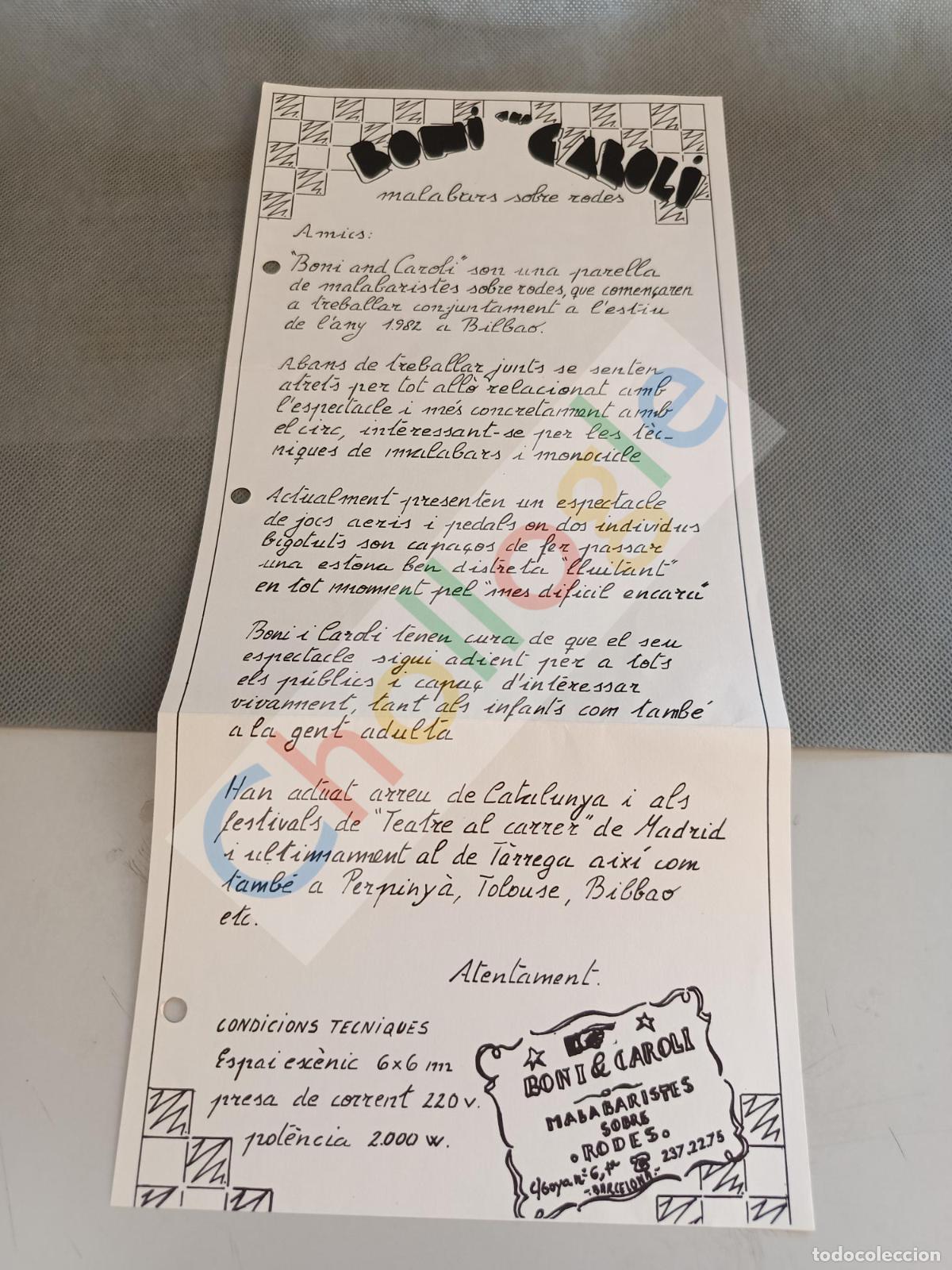 Coleccionismo: Boni and Caroli (Karoli) malabars sobre rodes a&ntilde;os 80 malabaristas promo en castellano circo circ