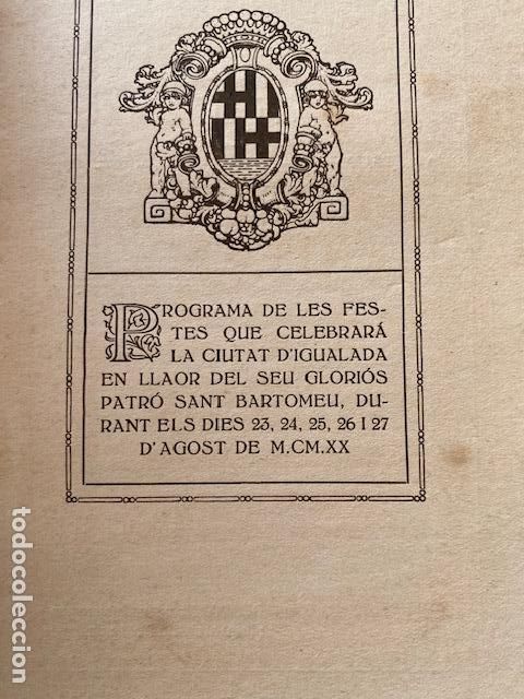 Coleccionismo: Igualada. Programa Oficial Festa Major 1920. - Foto 2