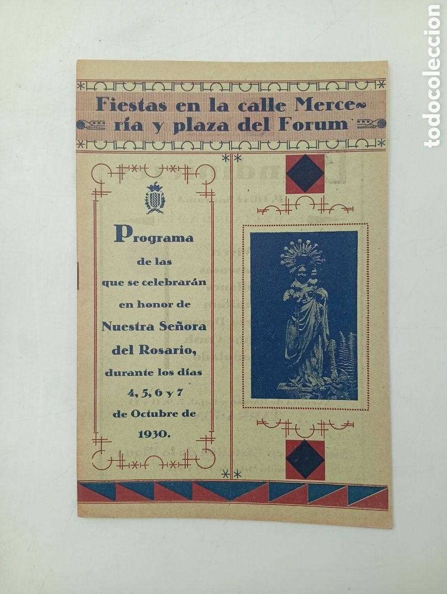 Collecting paper: Programa Tarragona Festes Verge Roser F&ograve;rum Merceria 1930
