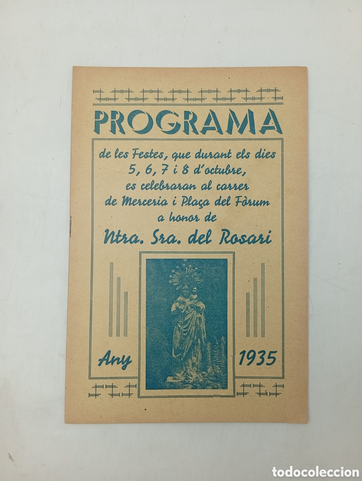 Collecting paper: Programa Tarragona Festes Verge Roser F&ograve;rum Merceria 1935