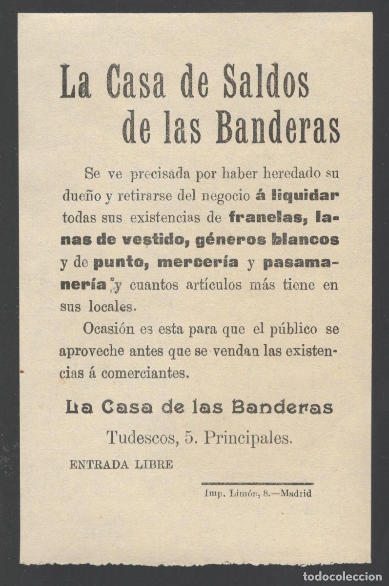 Coleccionismo: La Casa de Saldos las Banderas. Anuncio liquidaci&oacute;n de existencias