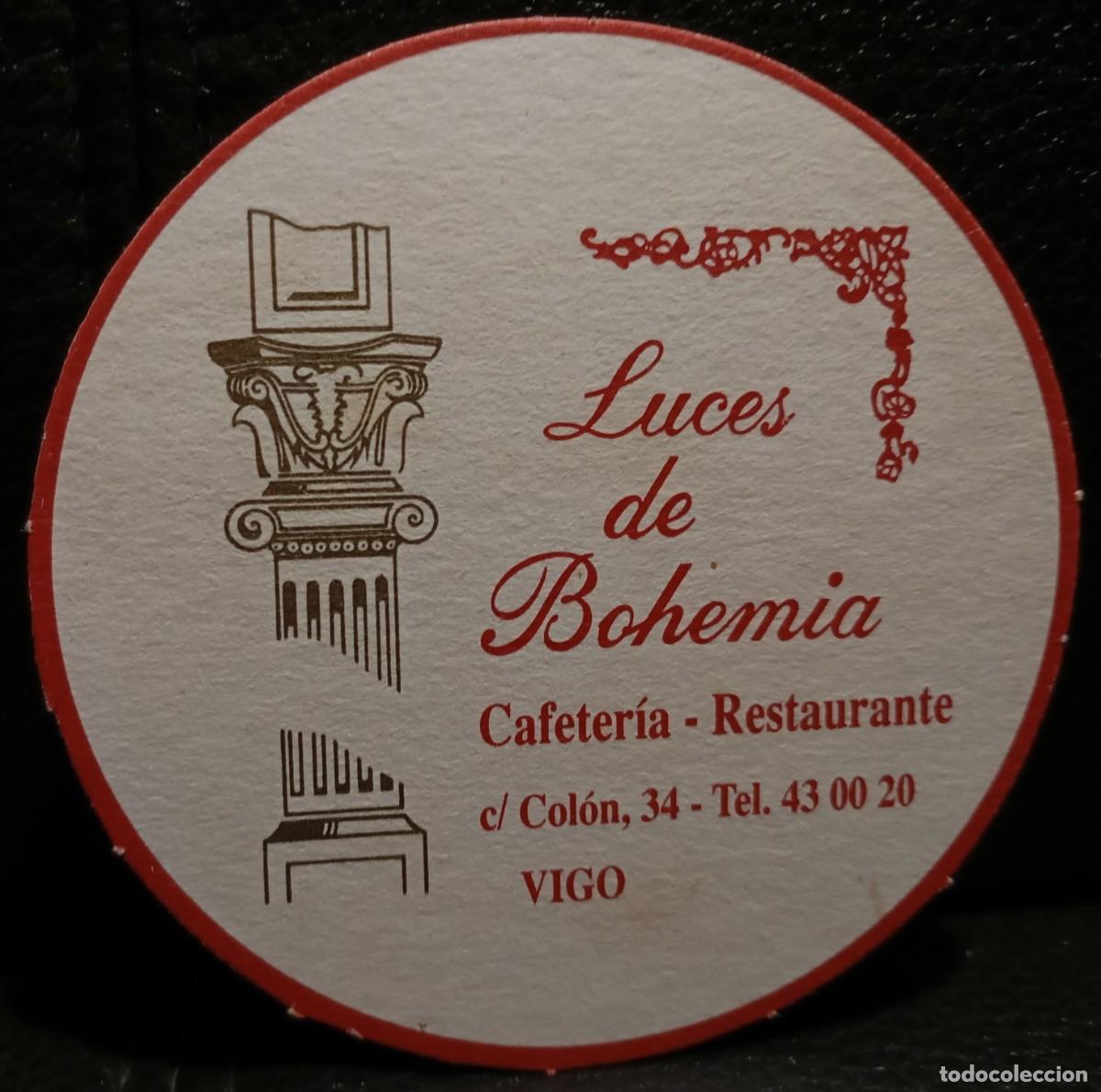 Coleccionismo: LUCES DE BOHEMIA CAFETERIA RESTAURANTE - POSAVASOS - VIGO PONTEVEDRA - CERVEZA - REFRESCOS - SIDRA