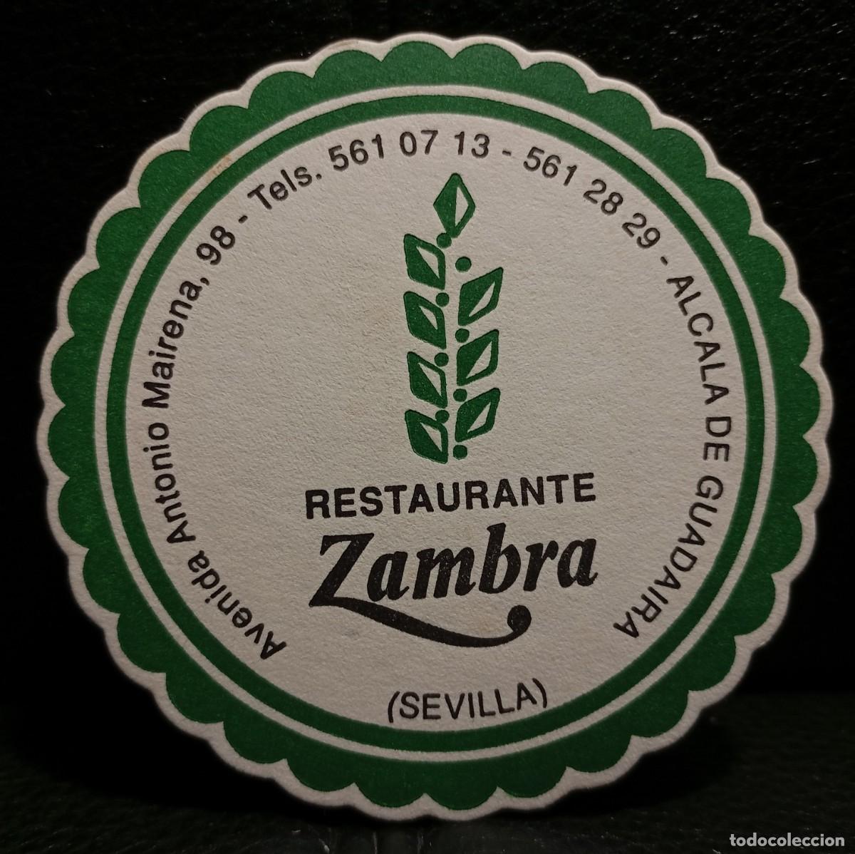 Coleccionismo: RESTAURANTE ZAMBRA - POSAVASOS - ALCALA DE GUADAIRA SEVILLA - CERVEZA - REFRESCOS - SIDRA - BITTER