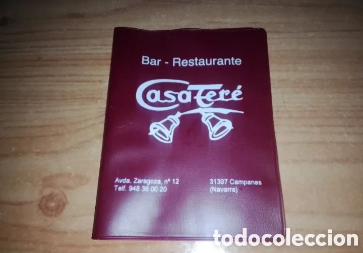 Coleccionismo: Portamen&uacute;s / Carta Bar-Restaurante Casa Ter&eacute; - Campanas (Navarra) - Publicidad antigua
