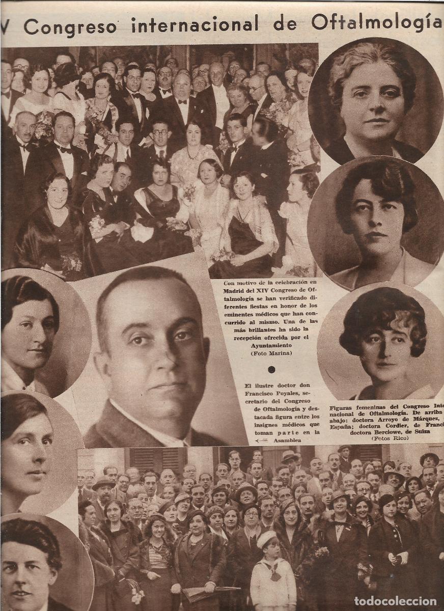 Coleccionismo: A&Ntilde;O 1933 RECORTE PRENSA XIV CONGRESO INTERNACIONAL OFTALMOLOGIA MEDICINA DOCTORAS PARTICIPANTES