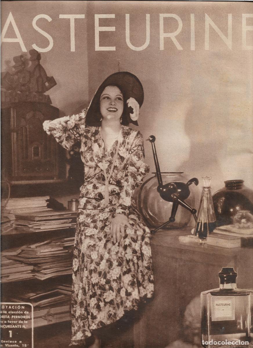 Coleccionismo: A&Ntilde;O 1933 RECORTE PRENSA PUBLICIDAD PASTEURINE TONICO CUTIS VOTO CONCURSO PERBOROL SE&Ntilde;ORITA PERBOROL