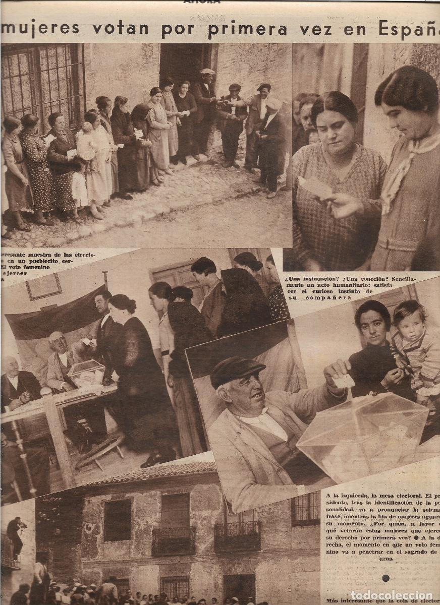 Coleccionismo: A&Ntilde;O 1933 RECORTE PRENSA ELECCIONES VOTO DE LA MUJER PRIMERA VEZ EN UN PUEBLO CERCANO A MADRID