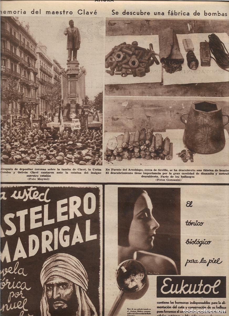Coleccionismo: A&Ntilde;O 1933 RECORTE PRENSA BARCELONA HOMENAJE MAESTRO CLAVE ESTATUA COROS ORFEON DE CLAVE