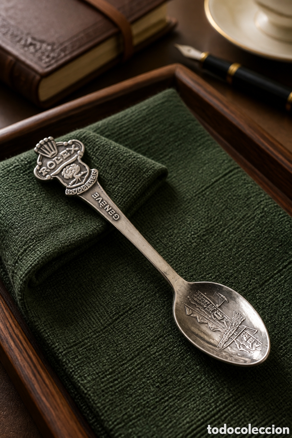 Coleccionismo: Cucharilla de coleccionista producida por Bucherer of Switzerland, publicidad de relojes Rolex.
