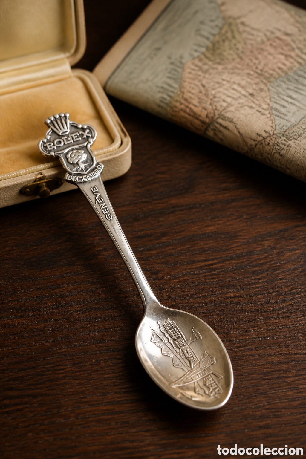 Coleccionismo: Cucharilla de coleccionista producida por Bucherer of Switzerland, publicidad de relojes Rolex. La