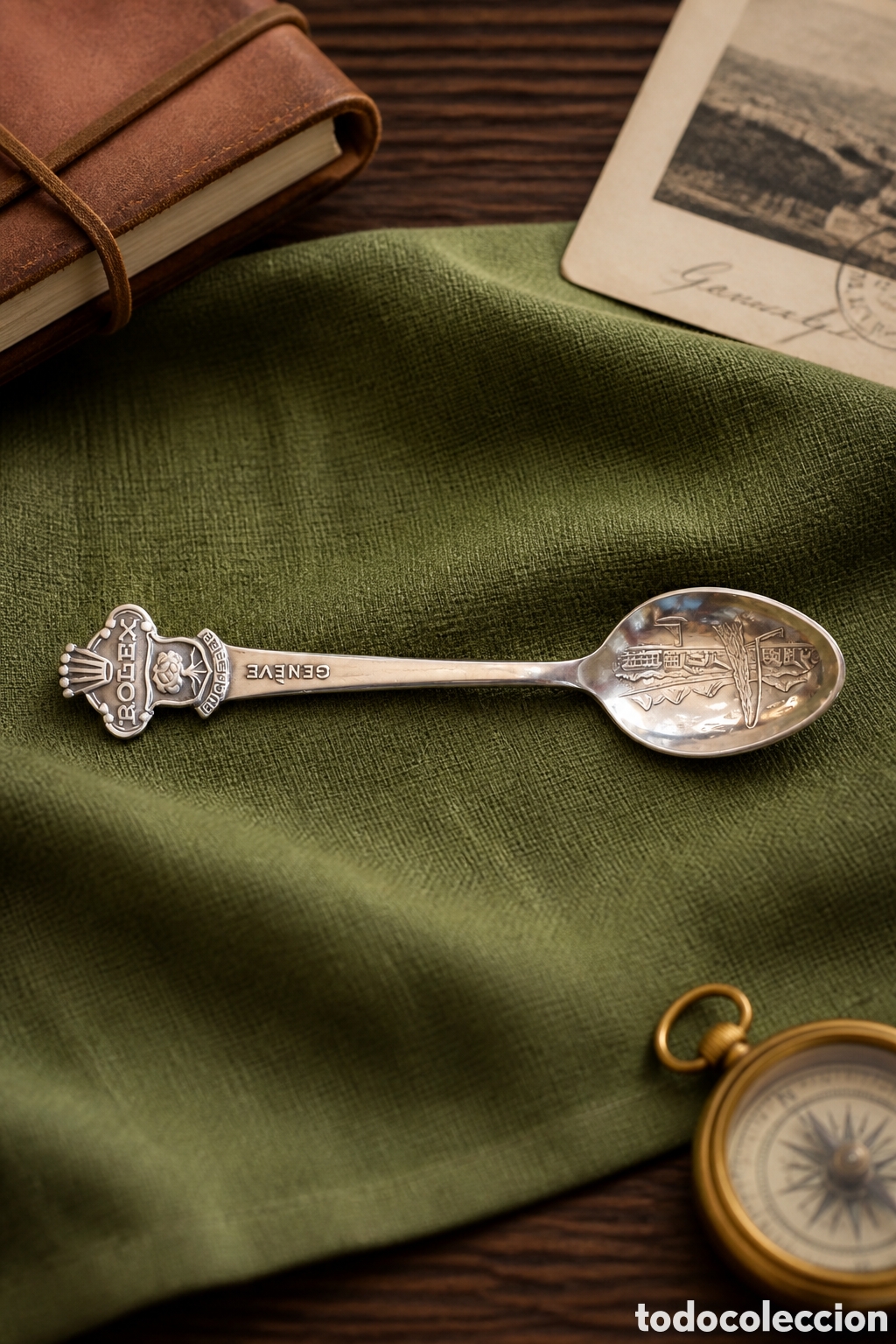 Coleccionismo: Cucharilla de coleccionista producida por Bucherer of Switzerland, publicidad de relojes Rolex.