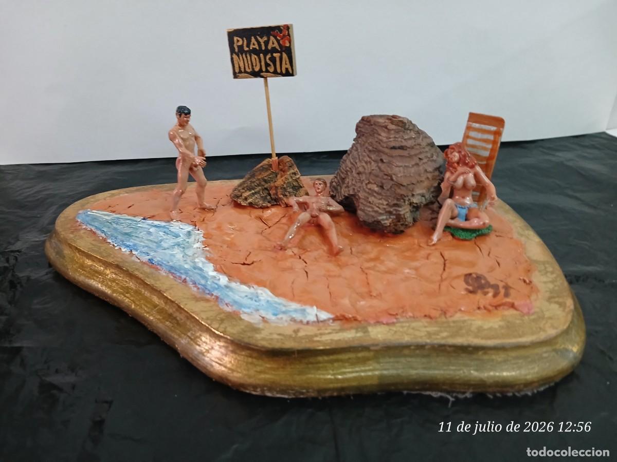 Coleccionismo: Playa nudista. DIORAMA er&oacute;tico. 1991.