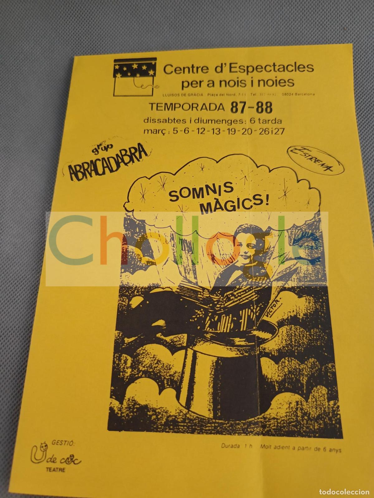 Coleccionismo: Diptico grup Abracadabra Somnis M&agrave;gics u de cuc opal teatre tgeatre de l'oc&agrave;s