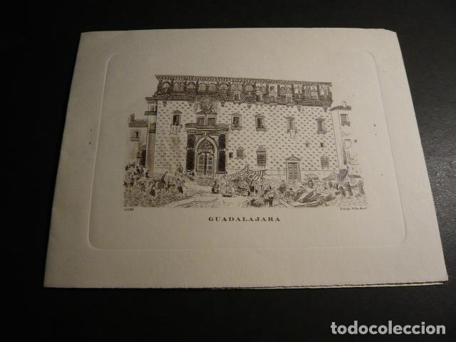 Collectionnisme: GUADALAJARA PALACIO DEL INFANTADO TARJETA DIPTICO FELICITACION 1956