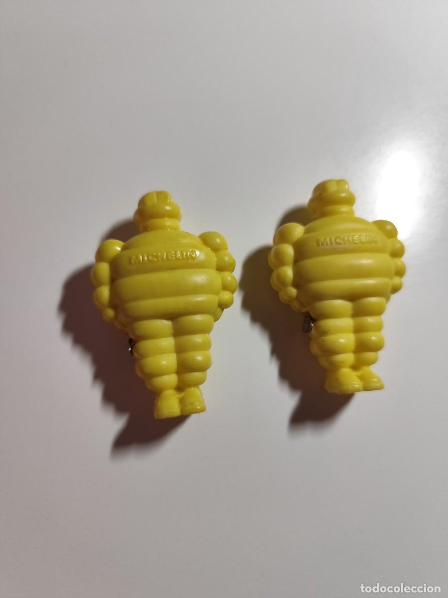 Coleccionismo: Pareja de Antiguos Mu&ntilde;ecos Michelin Bibendum con Cinta M&eacute;trica - A&ntilde;os 70 - &iexcl;Mecanismo Impecable!