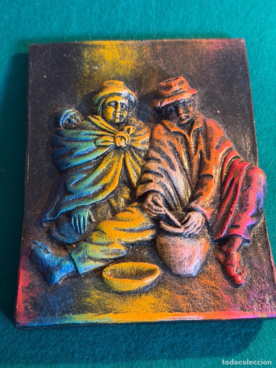 Collectionnisme: P- CUADRO PAREJA EN RELIEVE ANDINO DE CERAMICA ESMALTADA PARA COLGAR