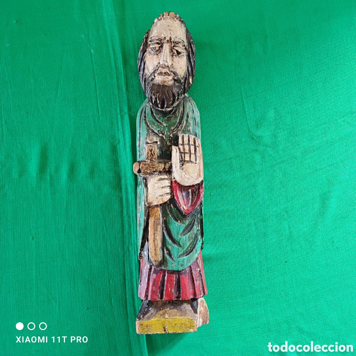 Coleccionismo: Talla madera San Pablo. - Foto 1