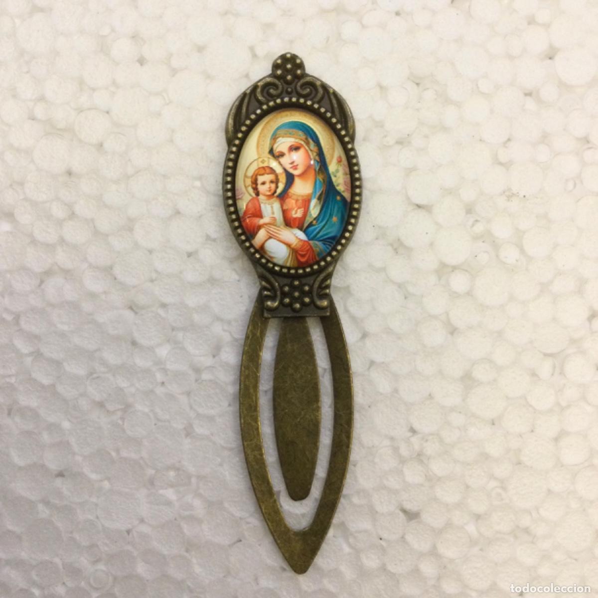 Coleccionismo: Marcap&aacute;ginas metal con camafeo Virgen con ni&ntilde;o. NUEVO