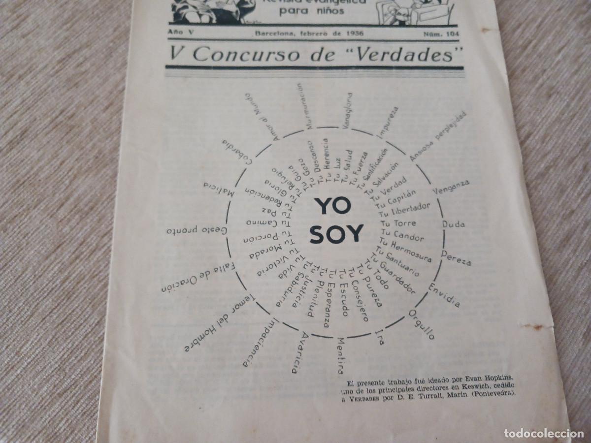 Coleccionismo: verdades, revista evangelica para ni&ntilde;os, 1936