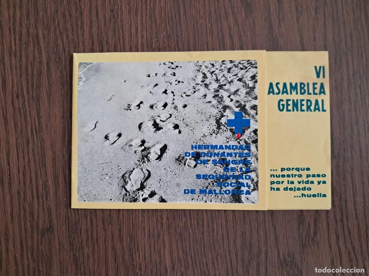 Coleccionismo: folleto de publicidad, VI asamblea donantes de sangre de Mallorca, a&ntilde;o 1978. Bimbo-Coca Cola.