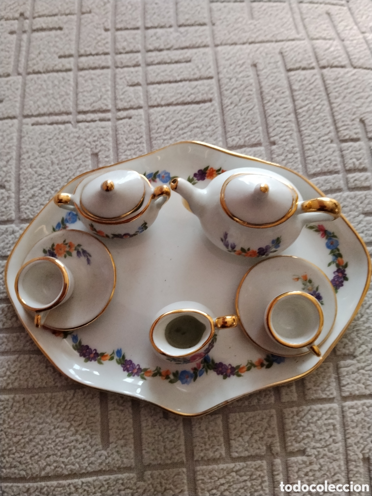 Coleccionismo: T&iacute;tulo: Juego de caf&eacute; miniatura de porcelana EME Made in Spain &ndash; Completo &ndash; Vintage