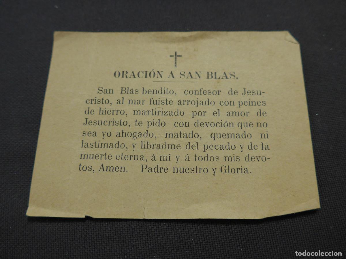 Coleccionismo: HOJA ORACION A SAN BLAS