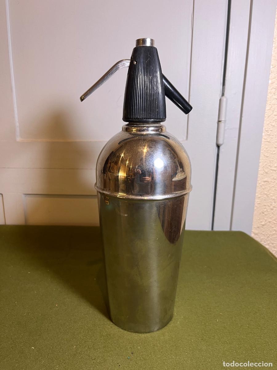 Coleccionismo: Sif&oacute;n antiguo de acero inoxidable para decoraci&oacute;n o restauraci&oacute;n &ndash; Vintage a&ntilde;os 50-70