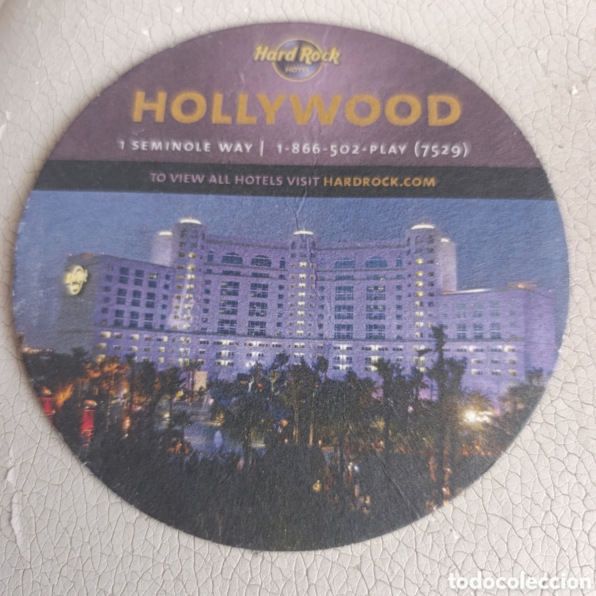 Coleccionismo: Seminole Hard Rock Hotel & Casino en Hollywood,posavasos