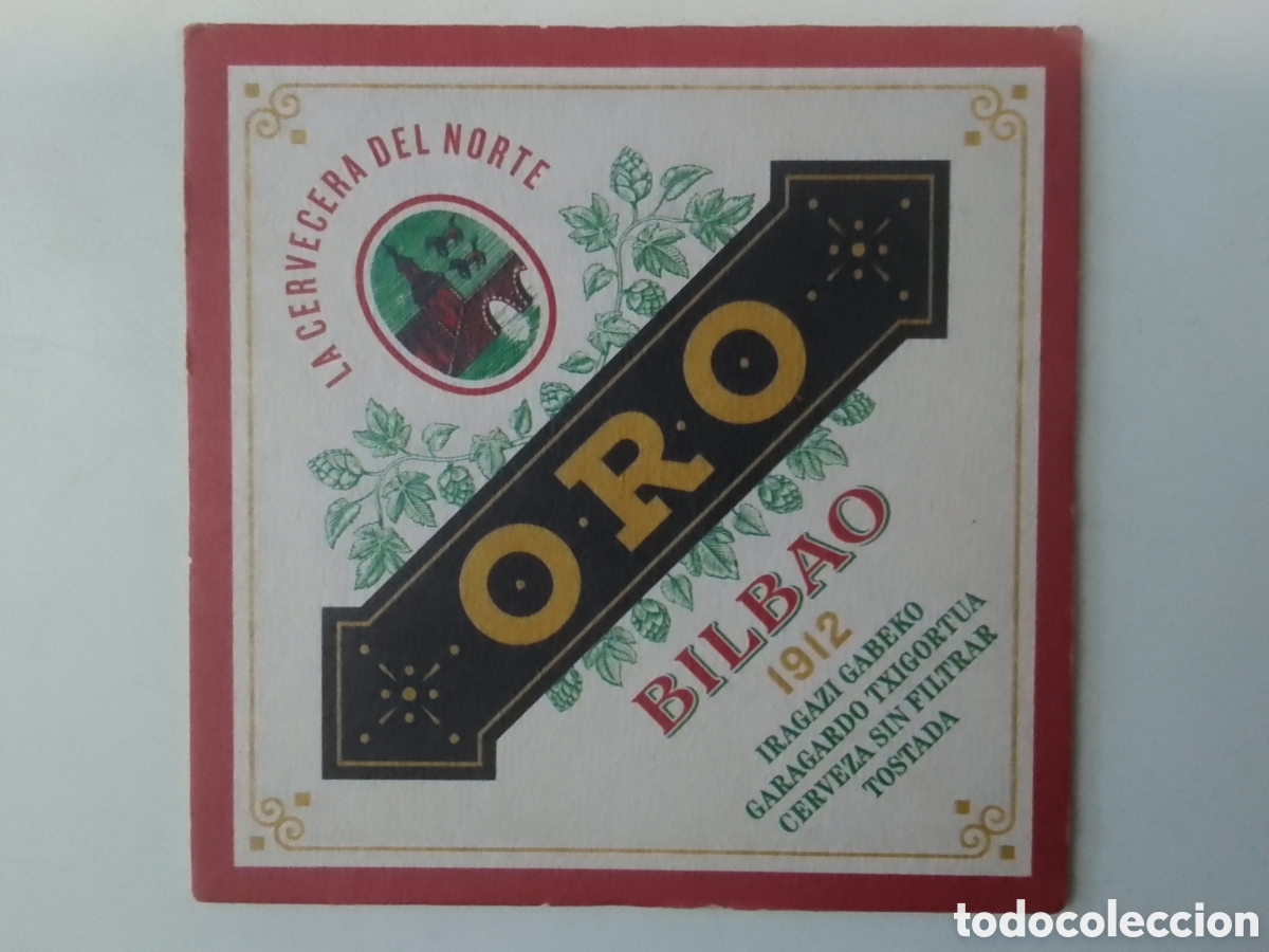 Coleccionismo: Posavasos LA CERVECERA DEL NORTE ORO BILBAO.
