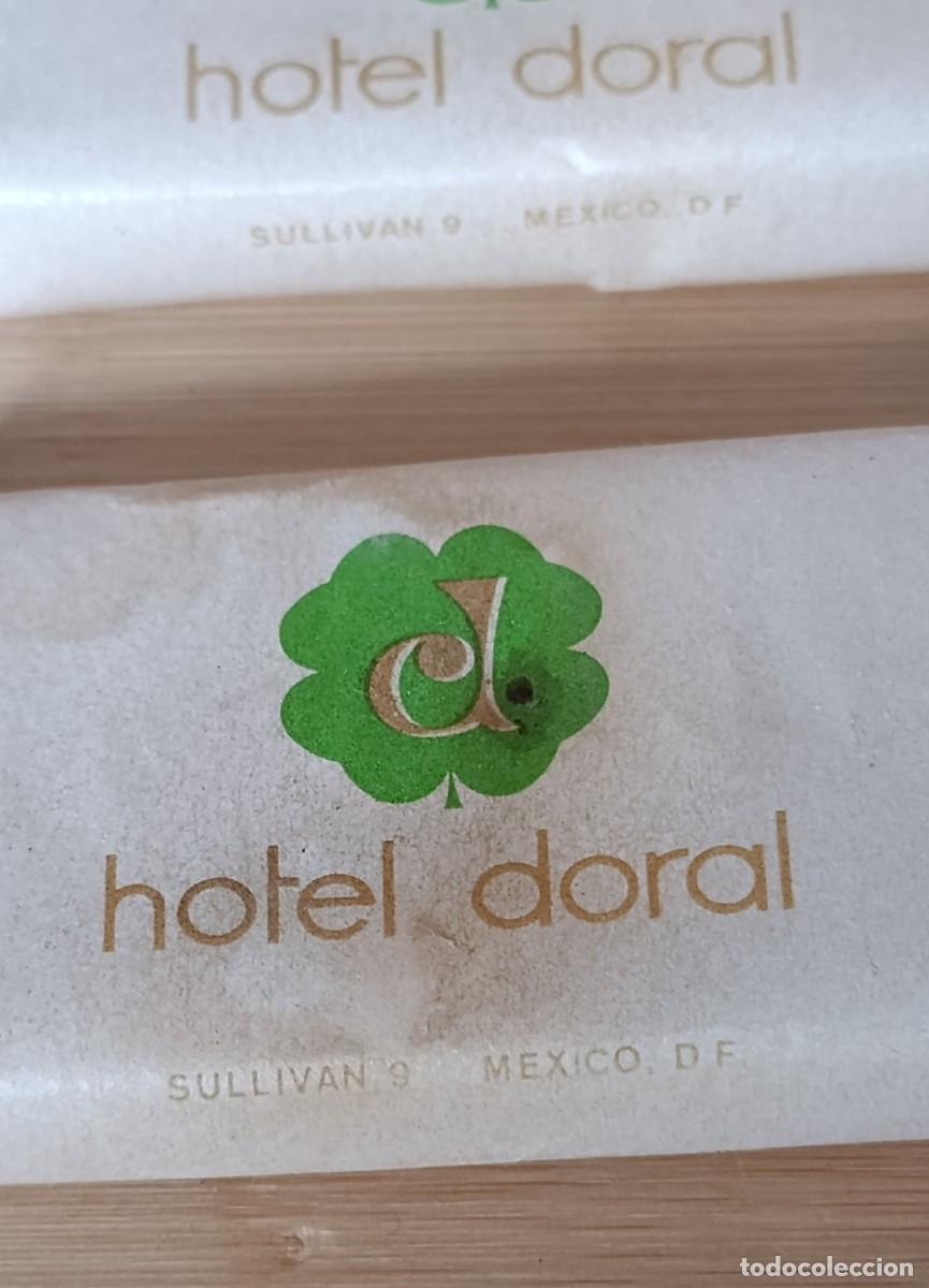 Coleccionismo: Lote 2 Antiguos Jabones de Hotel Doral - Sullivan 9 M&eacute;xico DF - Jabonera La Moderna 1970s