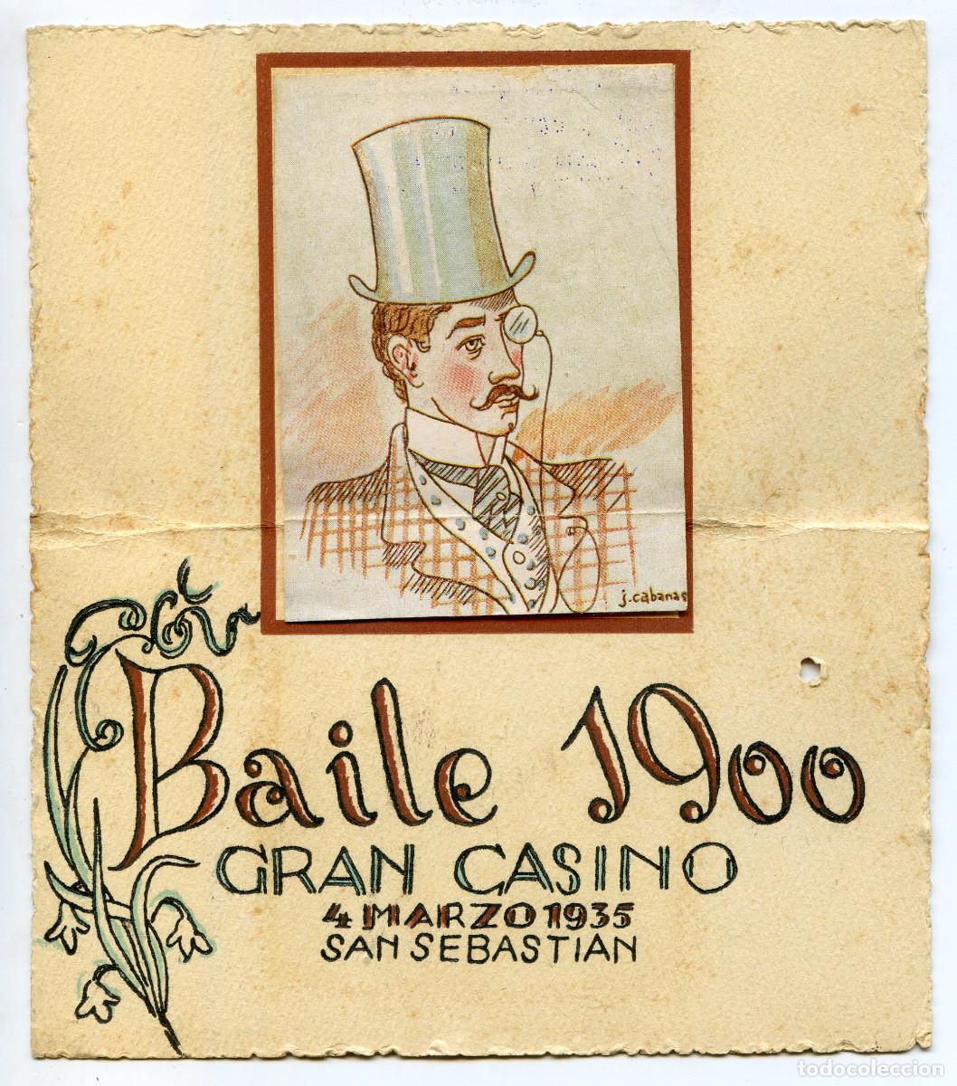 Collectionnisme: Invitaci&oacute;n para el Baile 1900 en el Gran Casino de San Sebasti&aacute;n el 4 de marzo de 1935