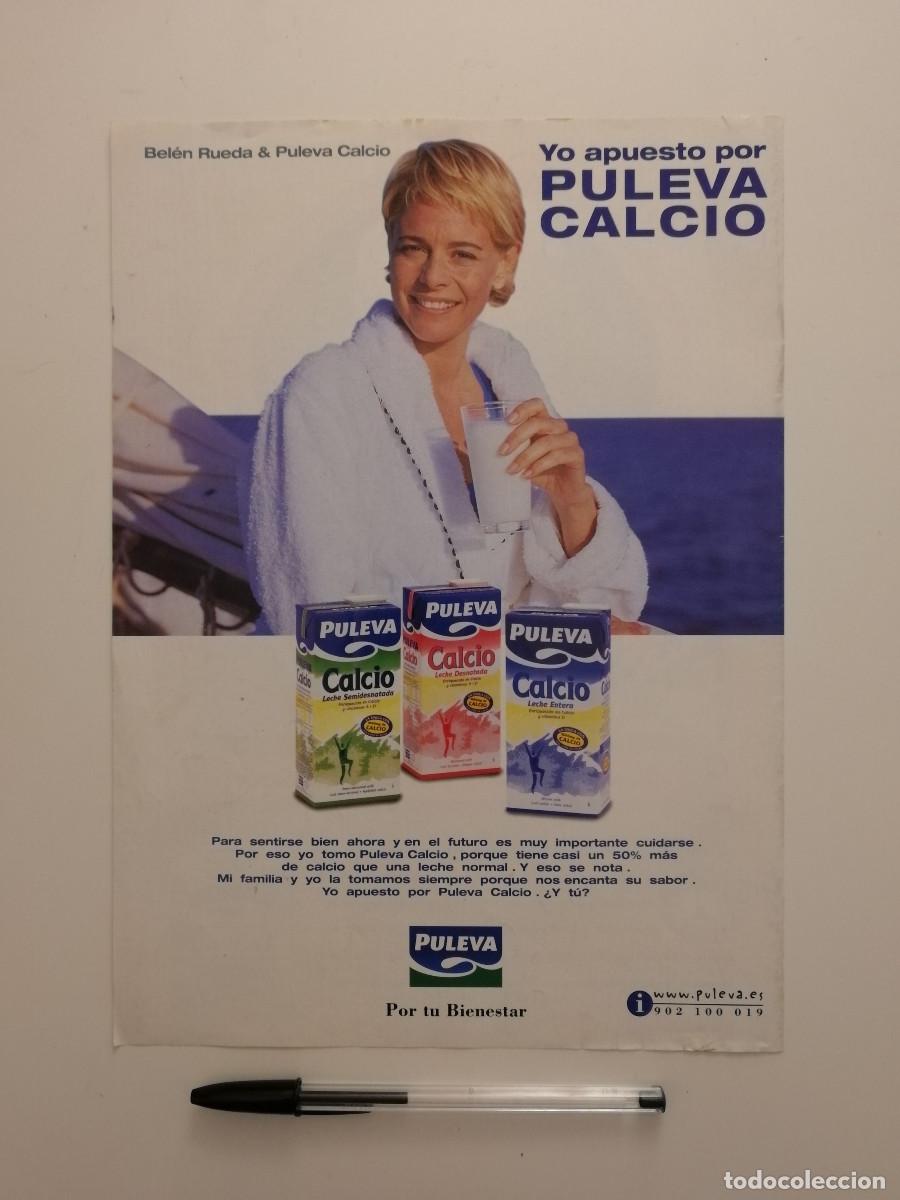 Coleccionismo: ANUNCIO ACARTONADO - BELEN RUEDA - PULEVA CALCIO LECHE - PUBLICIDAD LAMINA