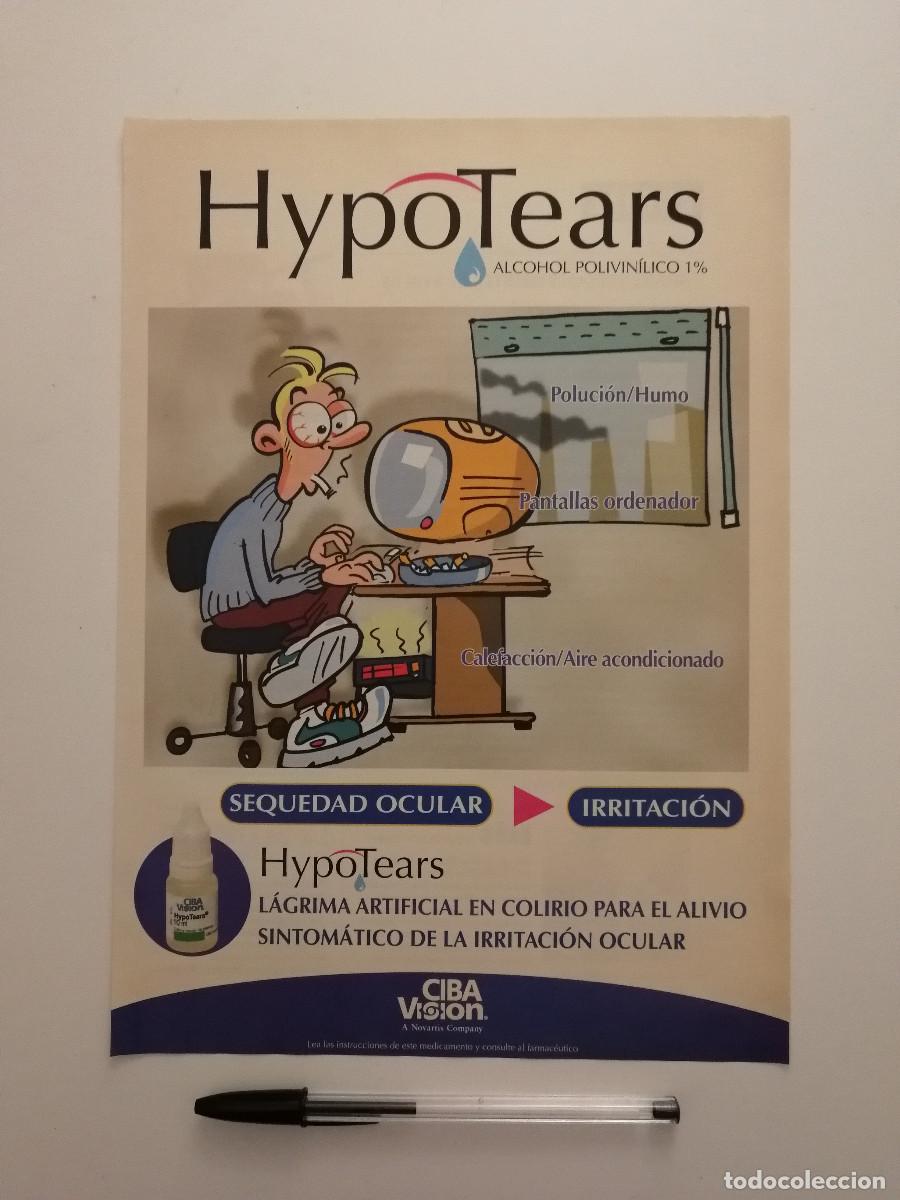 Coleccionismo: ANUNCIO ACARTONADO - HYPOTEARS - Lubricante ocular COLIRIO - PUBLICIDAD LAMINA