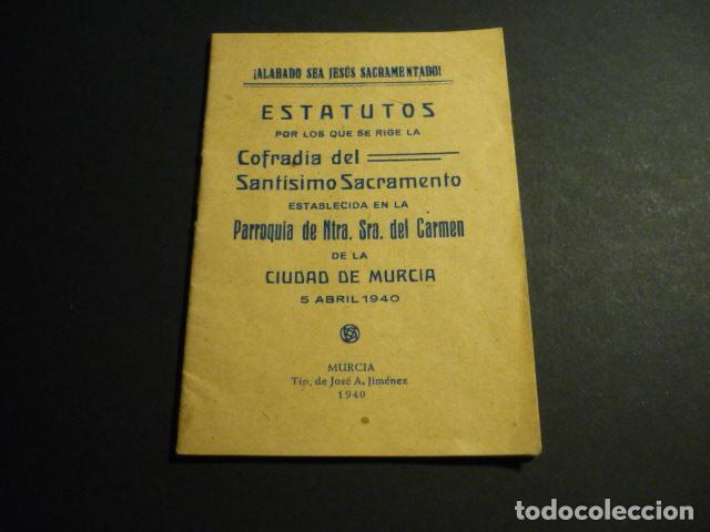 Collecting paper: MURCIA ESTATUTOS COFRADIA DEL SANTISIMO SACRAMENTO 1940