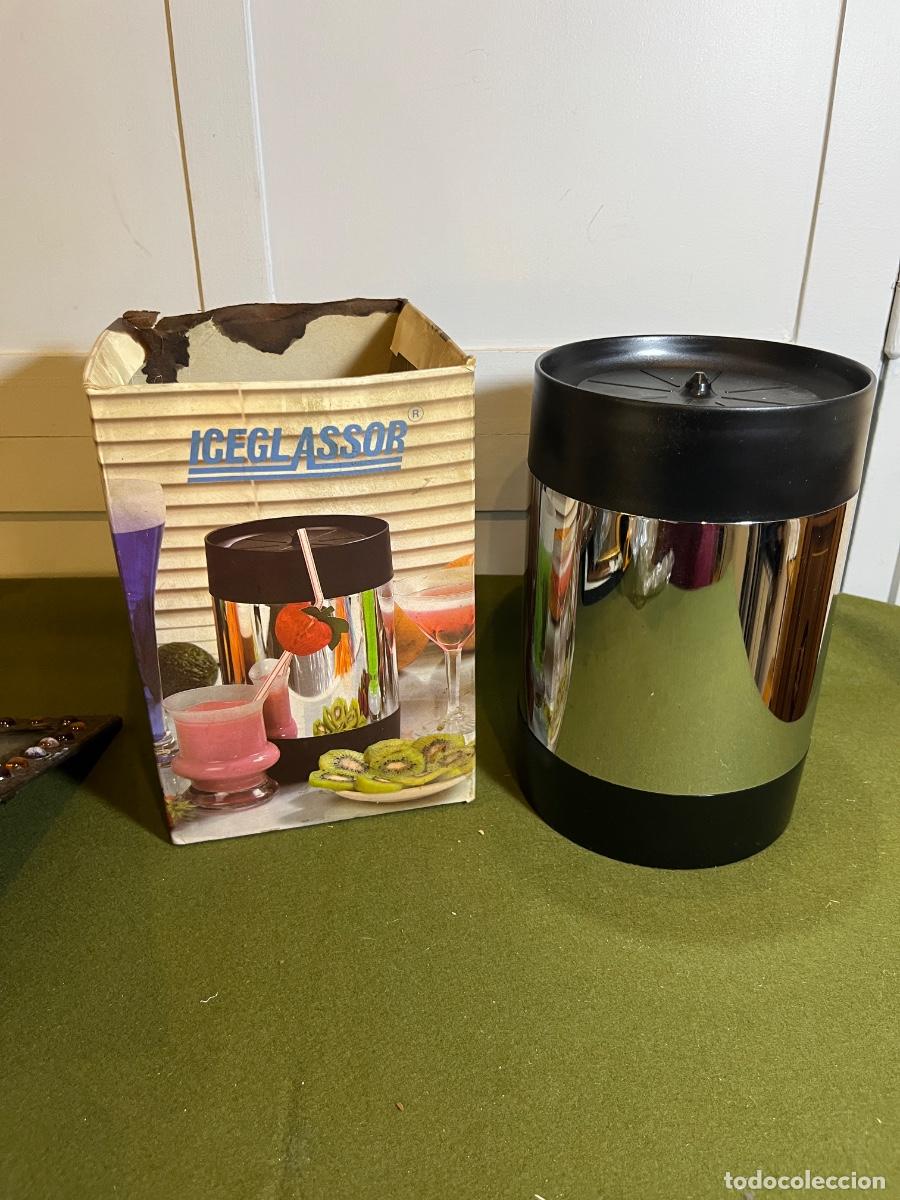 Collectionnisme: Escarchador de copas ICEGLASSOR Made in Spain con botella de gas original y caja escarchador mec&aacute;nic