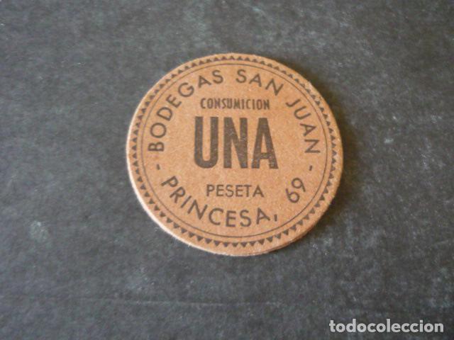 Sammelleidenschaft Papier: BODEGAS SAN JUAN MADRID CARTON VALE UNA CONSUMICION