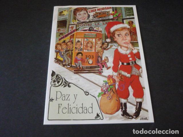 Collecting paper: TEATRO LA LATINA MADRID FELICITACION NAVIDAD 1989 CON FIRMA AUTOGRAFA DE LINA MORGAN Y SU HERMANO