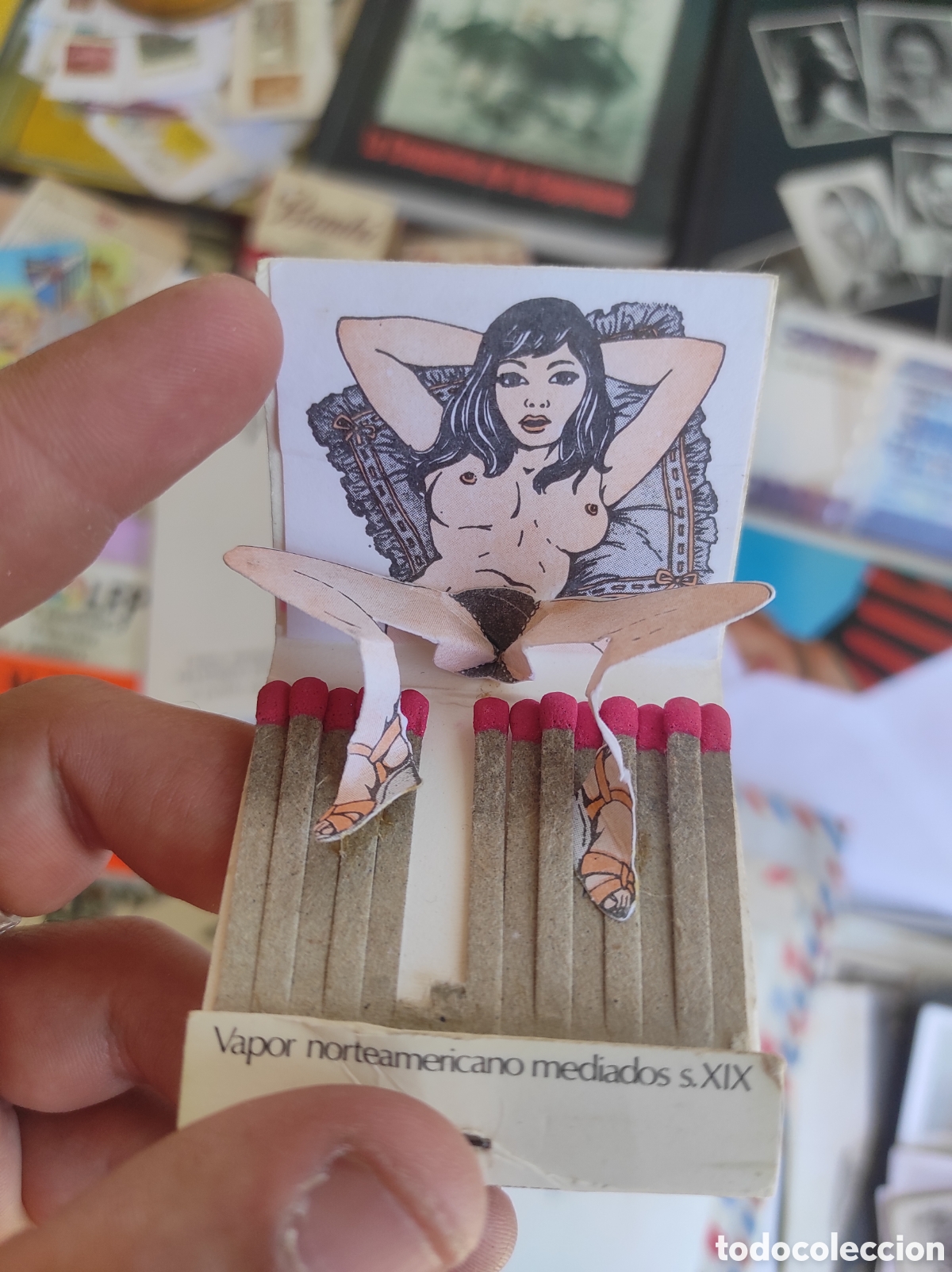 Coleccionismo: Caja Cerilla Humor Vapor mediados siglo XIX