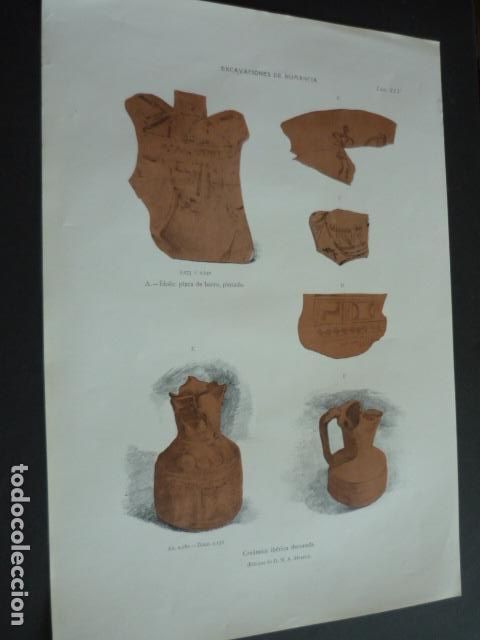 Collecting paper: NUMANCIA SORIA EXCAVACIONES OBJETOS ENCONTRADOS LAMINA CROMOLITOGRAFICA 23 X 33 CM