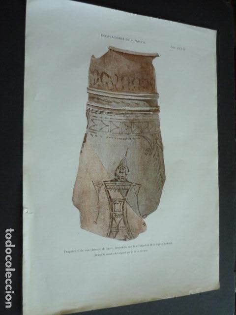 Collecting paper: NUMANCIA SORIA EXCAVACIONES OBJETOS ENCONTRADOS LAMINA CROMOLITOGRAFICA 23 X 33 CM