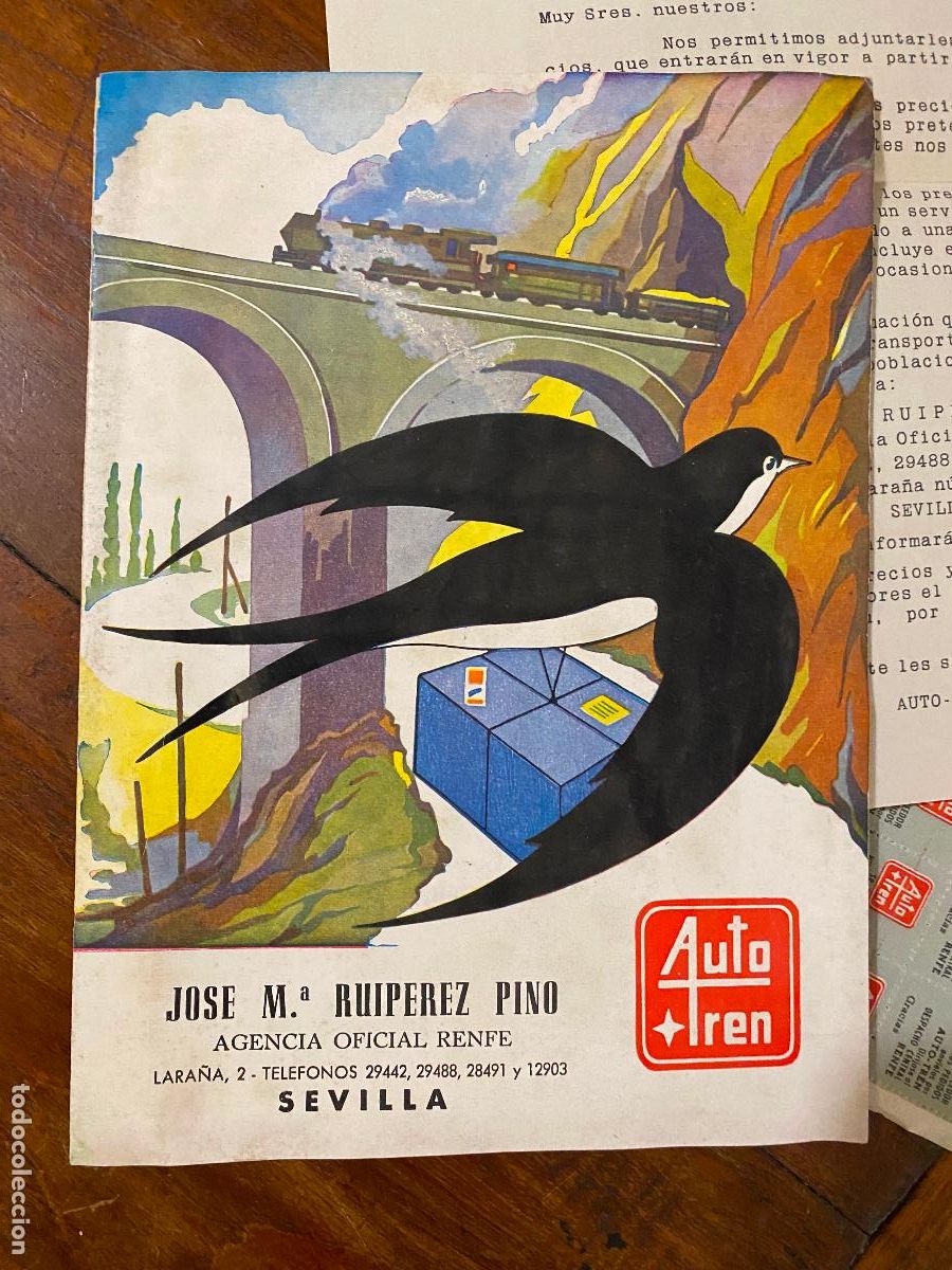 Coleccionismo: jose maria ruiperez pino, agencia oficial renfe, Auto tren, Sevilla Autotren, nuevas tarifas 1961
