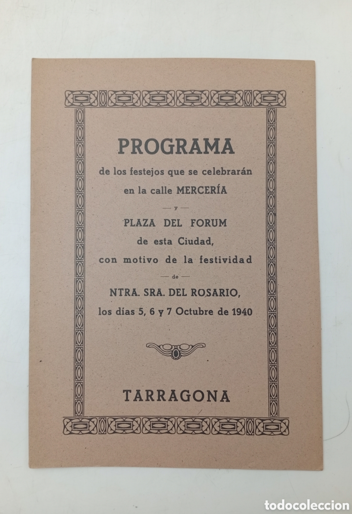 Sammelleidenschaft Papier: Programa Festes Roser Tarragona 1940