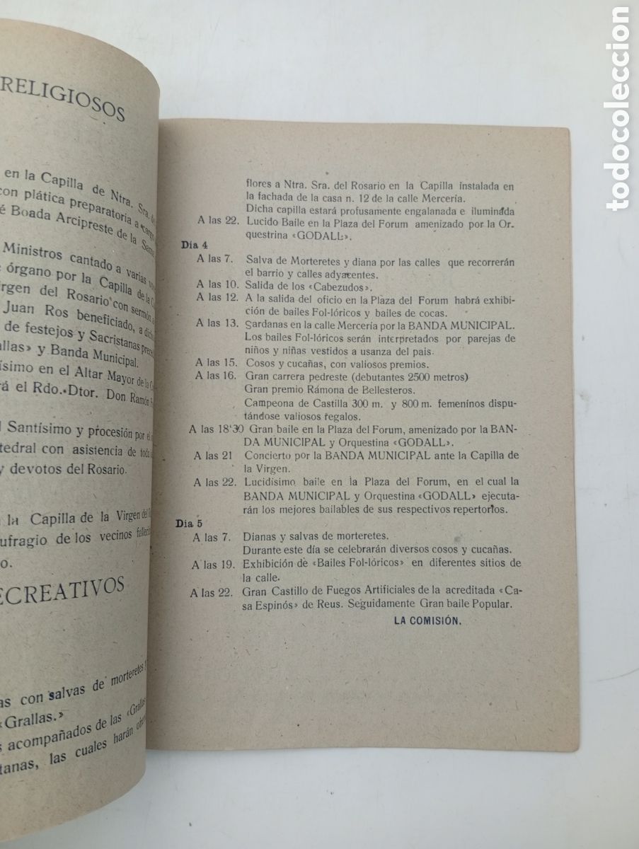 Coleccionismo: Programa festes Roser 1942 Tarragona - Foto 2