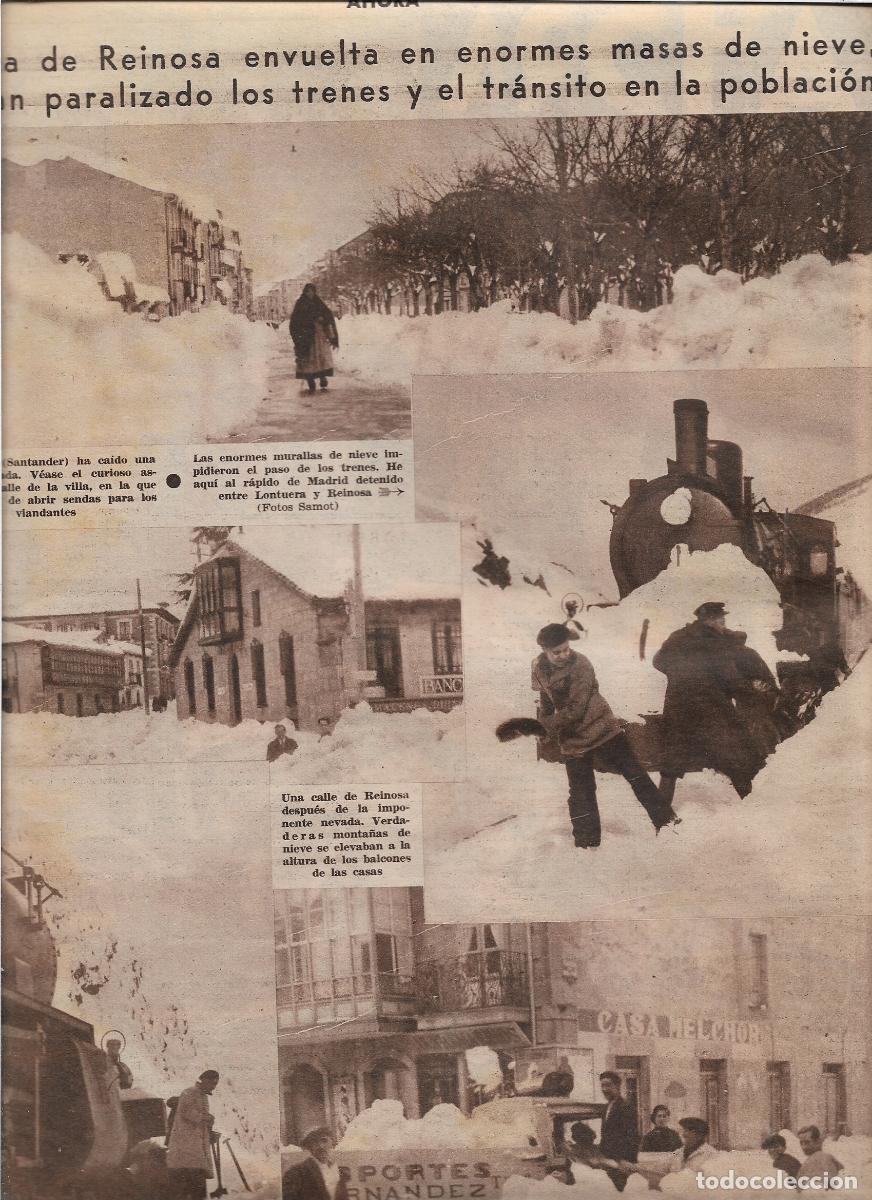 Coleccionismo: A&Ntilde;O 1933 RECORTE PRENSA REINOSA GRAN NEVADA PARALIZACION TRANSITO LINEA TREN VECINOS QUITANDO NIEVE