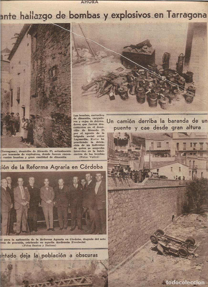 Coleccionismo: A&Ntilde;O 1933 RECORTE PRENSA FALSET TARRAGONA HALLAZGO BOMBAS EXPLOSIVOS CASA DE RICARDO PI