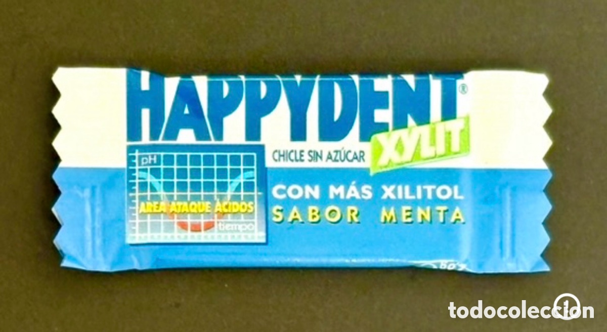 Coleccionismo: Chicle Vintage Happydent Xylit Menta (A&ntilde;os 2000) &bull; Unidad de Colecci&oacute;n