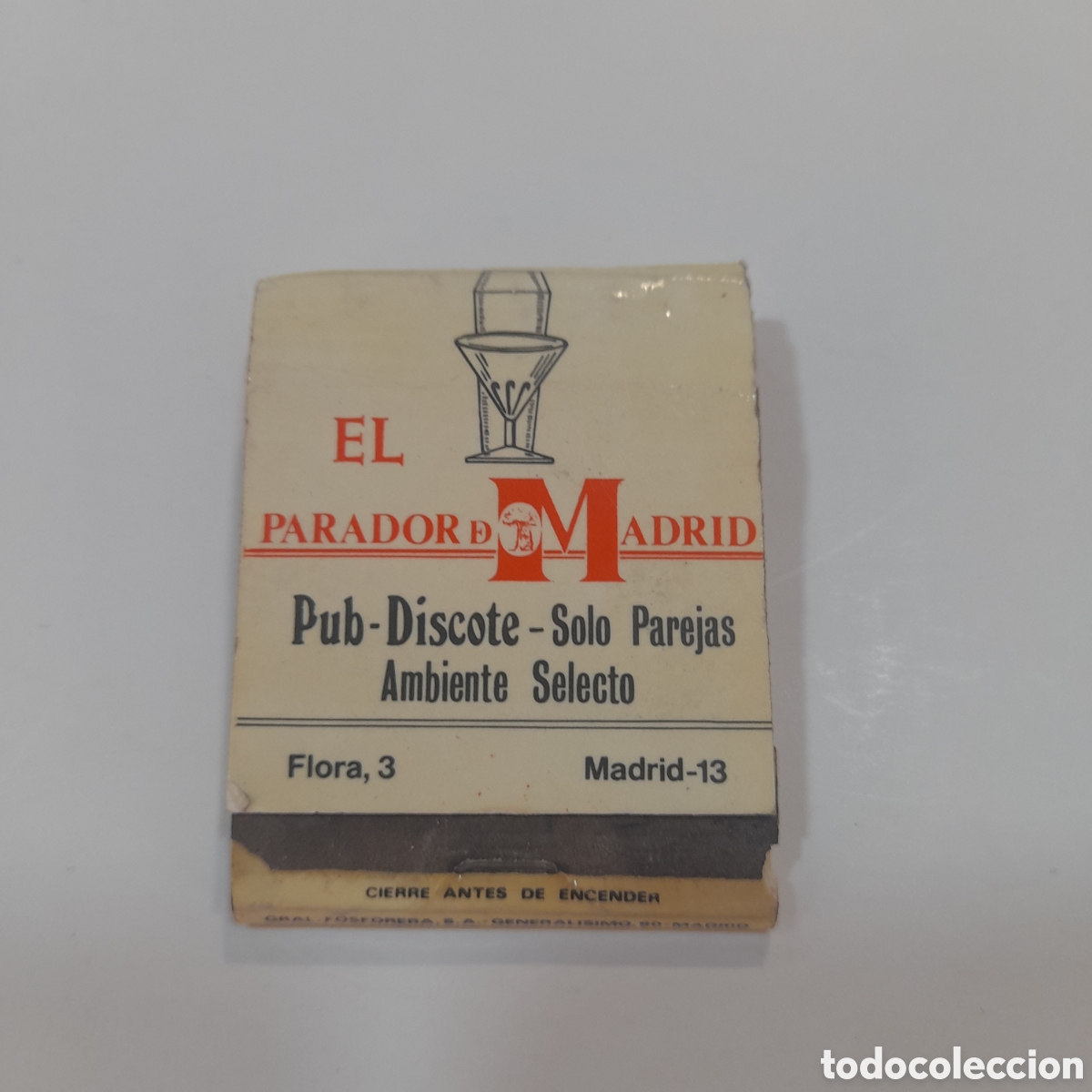 Coleccionismo: Caja de cerillas El parador de Madrid
