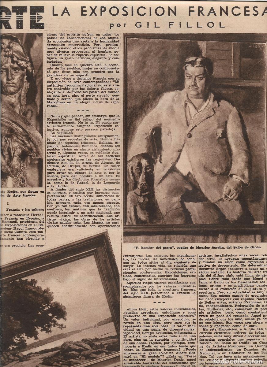 Coleccionismo: A&Ntilde;O 1933 EXPOSICION FRANCESA PINTURA ESCULTURA BRONCE AUGUSTO RODIN MAURICE ASSELIN ANDRE DAUCHER